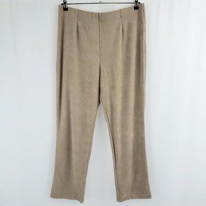 LL Bean Soft Corduroy Pull-On Pants Size XL Beige Tan 31" Inseam Stretch Waist